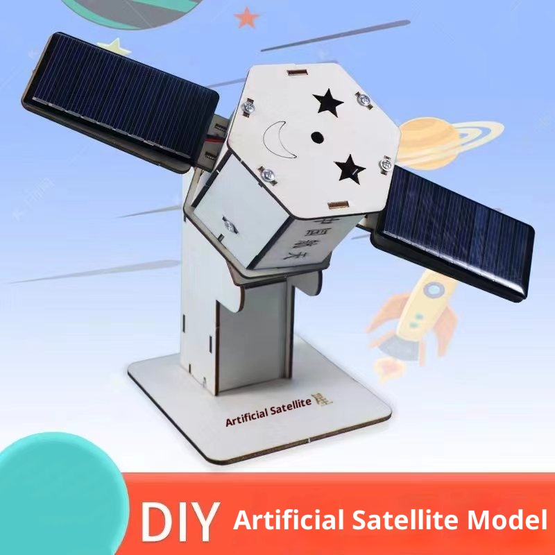 Science Toys Diy - Kit de Montagem de Satélite Solar